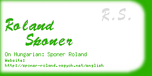 roland sponer business card